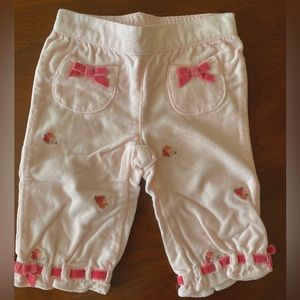 NWT Gymboree Baby Girl Pink Embroidered Ruffled Pants Size 3-6 mos.